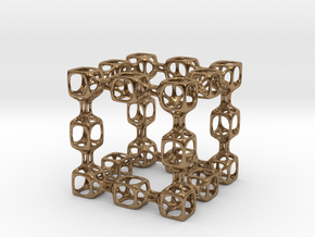 Spongy Cube in Natural Brass