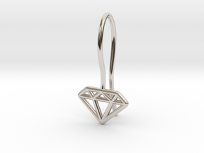 Diamond earring in Rhodium Plated Brass