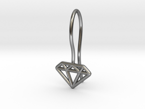 Diamond earring in Polished Silver