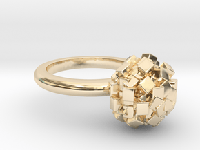 Geometric Bead ring  in 14K Yellow Gold: 6 / 51.5