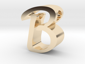 Letter B pendant in 14K Yellow Gold