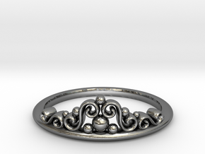Tiara Ring in Polished Silver: 6 / 51.5