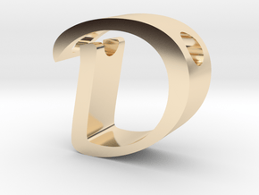 Letter D Pendant in 14K Yellow Gold