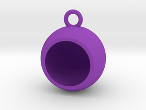 Hollow ball earring in Purple Processed Versatile Plastic