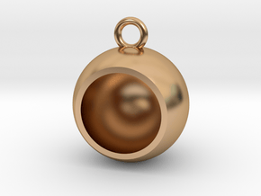 Hollow ball earring in Polished Bronze