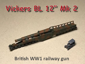 vikers bl 12 inch mk 2 1/285 6mm ww1 railway  in Tan Fine Detail Plastic