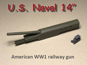 WWI US Naval 14 inch railway artillery 1/285 in Tan Fine Detail Plastic