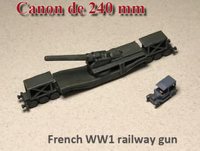 cannon de 240 1/285 6mm   railway artillery ww1  in Tan Fine Detail Plastic
