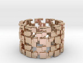 Borg Cube Ring Size 8 in 14k Rose Gold