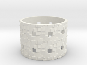 Puzzle Box Ring Size 12 in White Natural Versatile Plastic