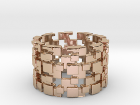 Borg Cube Ring Size 9 in 14k Rose Gold
