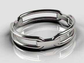 Chain Ring in Polished Silver: 10 / 61.5