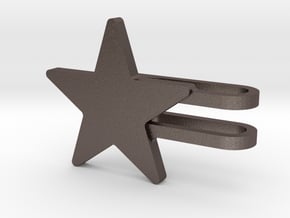 Star Watch Charm in Polished Bronzed-Silver Steel