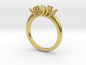 Crossover claw engagement ring  in Polished Brass