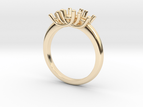 Crossover claw engagement ring  in 14K Yellow Gold