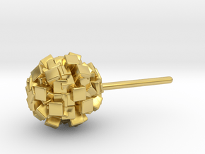 geometric bead earring in Polished Brass