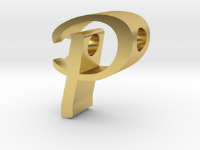 Letter P Pendant in Polished Brass