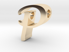 Letter P Pendant in 14K Yellow Gold