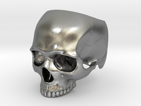 Skull Ring _ R01 in Natural Silver: 5 / 49