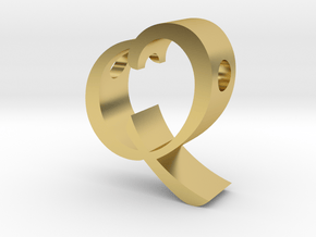Letter Q pendant in Polished Brass