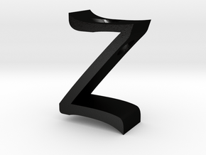 Letter Z Pendant in Matte Black Steel