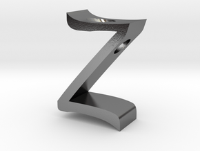 Letter Z Pendant in Polished Silver