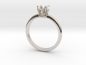 Ring with heart details in Platinum