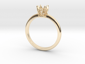 Ring with heart details in 14K Yellow Gold