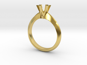 six claw solitaire in Polished Brass