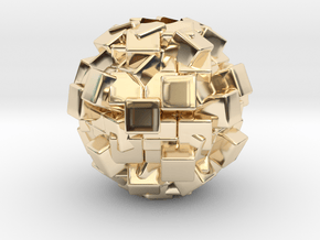 geometric bead pendant  in 14k Gold Plated Brass