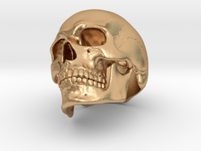Skull Ring _ R02 in Natural Bronze: 8 / 56.75