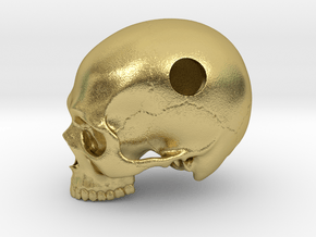 Skull Pendant _ P01 in Natural Brass: Small