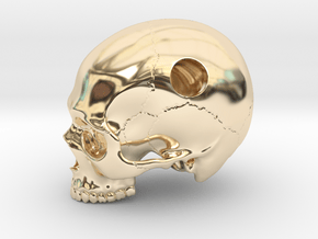 Skull Pendant _ P01 in 14K Yellow Gold: Small
