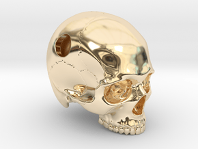 Skull Pendant _ P01 in 14K Yellow Gold: Medium