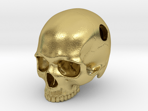 Skull Pendant _ P01 in Natural Brass: Large