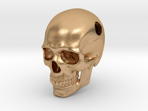 Skull Pendant _ P02 in Natural Bronze: Large
