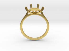 Princess cut 3 x stone engagement ring in Polished Brass