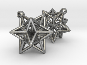 Star Charms, Pair in Natural Silver