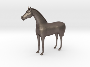 horse in Polished Bronzed Silver Steel