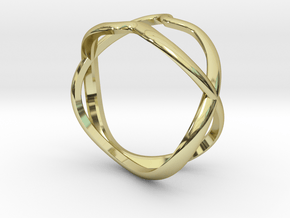 ring twenty-09 in 18k Gold Plated Brass: Small