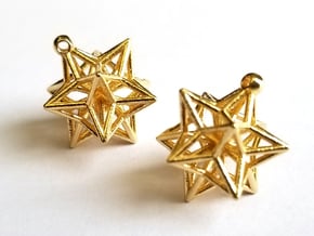 Star Charms, Pair in 18k Gold Plated Brass