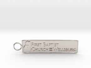 First Baptist Church Keychain in Rhodium Plated Brass