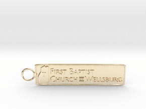 First Baptist Church Keychain in 14k Gold Plated Brass