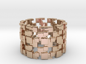 Borg Cube Ring Size 11 in 14k Rose Gold