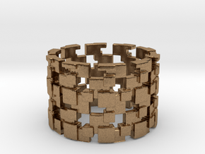 Borg Cube Ring Size 11 in Natural Brass