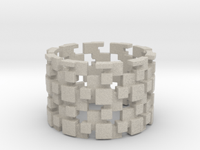 Borg Cube Ring Size 11 in Natural Sandstone