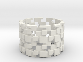 Borg Cube Ring Size 11 in White Natural Versatile Plastic