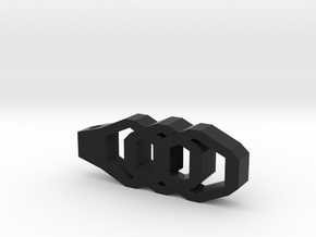 Vertical Industrial Hex Nut Slide Pendant  in Black Natural Versatile Plastic