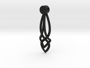 Celtic Drop Pendant Design  in Black Natural Versatile Plastic