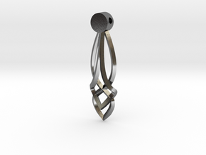 Celtic Drop Pendant Design  in Polished Silver